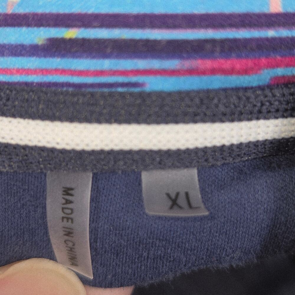 Bugatchi Polo Shirt Mens Large Blue Multicolor Striped Golf Casual Stretch - Picture 7 of 10